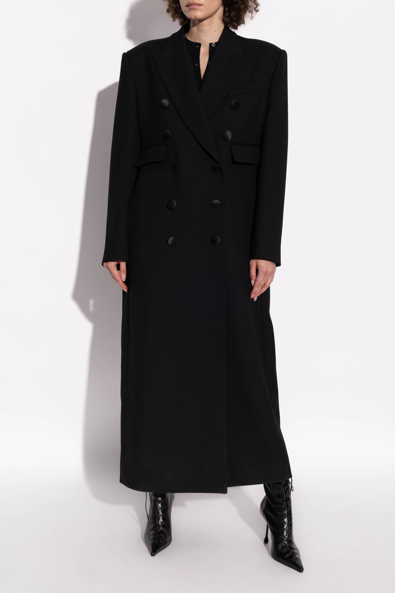 コート Dolce & Gabbana Wool blend coat DOLCE & GABBANA Oversized US44 Black White Herringbone Wool